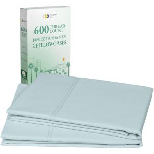 imageCALIFORNIA DESIGN DEN Luxuriously Soft Hotel Quality 600 Thread Count 100 Cotton Set of 2 Cases Crisp ampamp Cool Dark Gray Pillow Cases Standard Fits Standard ampamp Queen Pillows Dark Gray14  Seafoam