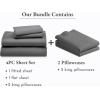 image6 Piece California King Size Sheet Set with 4 Pillowcases 600 Thread Count 100 Cotton Sateen Mist Grey