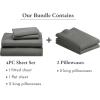 image6 Piece King Size Sheet Set with 4 Pillowcases  1000 Thread Count 100 Cotton Sateen Grey