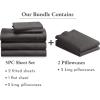 imageBedding Bundle  Split King Sheet Set with 4 Pillowcases 800 Thread Count 100 Cotton Sateen Grey