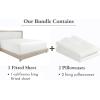imageCalifornia Design Den 3Piece Bundle  Fitted Sheet with 2 Pillowcases 400 Thread Count 100 Cotton Sateen Deep Pockets Cal King Size Pale Ivory