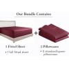 imageCalifornia Design Den 3Piece Bundle  Fitted Sheet with 2 Pillowcases 400 Thread Count 100 Cotton Sateen Deep Pockets Full Size Burgundy Red