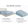 imageCalifornia Design Den 3Piece Bundle  Fitted Sheet with 2 Pillowcases 400 Thread Count 100 Cotton Sateen Deep Pockets Full Size Sky Blue