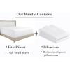 imageCalifornia Design Den 3Piece Bundle  Fitted Sheet with 2 Pillowcases 400 Thread Count 100 Cotton Sateen Deep Pockets Full Size White