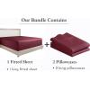 imageCalifornia Design Den 3Piece Bundle  Fitted Sheet with 2 Pillowcases 400 Thread Count 100 Cotton Sateen Deep Pockets King Size Burgundy Red