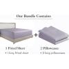 imageCalifornia Design Den 3Piece Bundle  Fitted Sheet with 2 Pillowcases 400 Thread Count 100 Cotton Sateen Deep Pockets King Size Dusky Lavender Gray