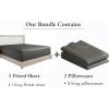 imageCalifornia Design Den 3Piece Bundle  Fitted Sheet with 2 Pillowcases 400 Thread Count 100 Cotton Sateen Deep Pockets King Size Grey