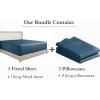 imageCalifornia Design Den 3Piece Bundle  Fitted Sheet with 2 Pillowcases 400 Thread Count 100 Cotton Sateen Deep Pockets King Size Peacock Blue