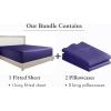 imageCalifornia Design Den 3Piece Bundle  Fitted Sheet with 2 Pillowcases 400 Thread Count 100 Cotton Sateen Deep Pockets King Size Purple