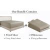 imageCalifornia Design Den 3Piece Bundle  Fitted Sheet with 2 Pillowcases 400 Thread Count 100 Cotton Sateen Deep Pockets King Size Taupe