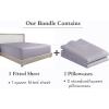 imageCalifornia Design Den 3Piece Bundle  Fitted Sheet with 2 Pillowcases 400 Thread Count 100 Cotton Sateen Deep Pockets Queen Size Dusky Lavender Gray