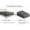 imageCalifornia Design Den 3Piece Bundle  Fitted Sheet with 2 Pillowcases 400 Thread Count 100 Cotton Sateen Deep Pockets Queen Size Grey