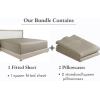 imageCalifornia Design Den 3Piece Bundle  Fitted Sheet with 2 Pillowcases 400 Thread Count 100 Cotton Sateen Deep Pockets Queen Size Taupe