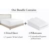 imageCalifornia Design Den 3Piece Bundle  Fitted Sheet with 2 Pillowcases 400 Thread Count 100 Cotton Sateen Deep Pockets Queen Size White