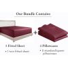 imageCalifornia Design Den 3Piece Bundle  Fitted Sheet with 2 Pillowcases 400 Thread Count 100 Cotton Sateen Deep Pockets Twin Size Burgundy Red