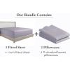imageCalifornia Design Den 3Piece Bundle  Fitted Sheet with 2 Pillowcases 400 Thread Count 100 Cotton Sateen Deep Pockets Twin Size Dusky Lavender Gray