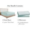 imageCalifornia Design Den 3Piece Bundle  Fitted Sheet with 2 Pillowcases Soft 100 Cotton Sateen Deep Pockets Queen Size Seafoam