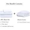 imageCalifornia Design Den 4Piece Twin XL Size Dorm Bedding Bundle  1 Sheet Set ampamp 1 Duvet Cover  400 Thread Count  100 Cotton Sateen  White