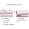 imageCalifornia Design Den 5 Piece Twin Size Sheet Set with 3 Pillowcases  Soft 100 Cotton Sateen Pink