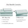 imageCalifornia Design Den 5 Piece Twin Size Sheet Set with 3 Pillowcases  Soft 100 Cotton Sateen Seafoam