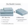 imageCalifornia Design Den 5 Piece Twin Size Sheet Set with 3 Pillowcases 400 Thread Count 100 Cotton Sateen Sky Blue