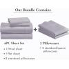 imageCalifornia Design Den 6 Piece Full Size Sheet Set with 4 Pillowcases 400 Thread Count 100 Cotton Sateen Dusky Lavender Gray