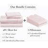 imageCalifornia Design Den 6 Piece Full Size Sheet Set with 4 Pillowcases 400 Thread Count 100 Cotton Sateen Pink