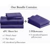 imageCalifornia Design Den 6 Piece Full Size Sheet Set with 4 Pillowcases 400 Thread Count 100 Cotton Sateen Purple