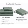 imageCalifornia Design Den 6 Piece Full Size Sheet Set with 4 Pillowcases 400 Thread Count 100 Cotton Sateen Sage Green