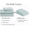 imageCalifornia Design Den 6 Piece Full Size Sheet Set with 4 Pillowcases 400 Thread Count 100 Cotton Sateen Seafoam