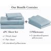 imageCalifornia Design Den 6 Piece Full Size Sheet Set with 4 Pillowcases 400 Thread Count 100 Cotton Sateen Sky Blue