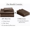 imageCalifornia Design Den 6 Piece Full Size Sheet Set with 4 Pillowcases 400 Thread Count 100 Cotton Sateen Warm Chocolate Brown