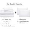 imageCalifornia Design Den 6 Piece Full Size Sheet Set with 4 Pillowcases 400 Thread Count 100 Cotton Sateen White