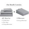 imageCalifornia Design Den 6 Piece King Size Sheet Set with 4 Pillowcases  1000 Thread Count 100 Cotton Sateen Light Grey