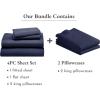 imageCalifornia Design Den 6 Piece King Size Sheet Set with 4 Pillowcases  1000 Thread Count 100 Cotton Sateen Navy Blue