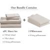 imageCalifornia Design Den 6 Piece King Size Sheet Set with 4 Pillowcases  1000 Thread Count 100 Cotton Sateen Sand Beige