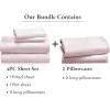 imageCalifornia Design Den 6 Piece King Size Sheet Set with 4 Pillowcases  Soft 100 Cotton Sateen Pink