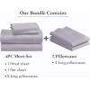 imageCalifornia Design Den 6 Piece King Size Sheet Set with 4 Pillowcases 400 Thread Count 100 Cotton Sateen Dusky Lavender Gray