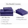 imageCalifornia Design Den 6 Piece King Size Sheet Set with 4 Pillowcases 400 Thread Count 100 Cotton Sateen Purple