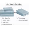 imageCalifornia Design Den 6 Piece King Size Sheet Set with 4 Pillowcases 400 Thread Count 100 Cotton Sateen Sky Blue