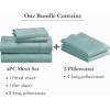 imageCalifornia Design Den 6 Piece King Size Sheet Set with 4 Pillowcases 400 Thread Count 100 Cotton Sateen Teal