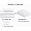 imageCalifornia Design Den 6 Piece King Size Sheet Set with 4 Pillowcases 400 Thread Count 100 Cotton Sateen White