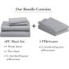 imageCalifornia Design Den 6 Piece Queen Size Sheet Set with 4 Pillowcases  1000 Thread Count 100 Cotton Sateen Light Grey