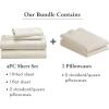 imageCalifornia Design Den 6 Piece Queen Size Sheet Set with 4 Pillowcases  1000 Thread Count 100 Cotton Sateen Sand Beige