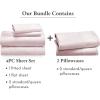 imageCalifornia Design Den 6 Piece Queen Size Sheet Set with 4 Pillowcases  Soft 100 Cotton Sateen Pink