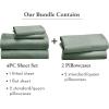 imageCalifornia Design Den 6 Piece Queen Size Sheet Set with 4 Pillowcases  Soft 100 Cotton Sateen Sage Green  Dark