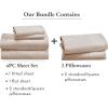 imageCalifornia Design Den 6 Piece Queen Size Sheet Set with 4 Pillowcases  Soft 100 Cotton Sateen Warm Taupe