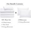 imageCalifornia Design Den 7 Piece Split King Size Sheet Set with 4 Pillowcases 400 Thread Count 100 Cotton Sateen White