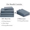 imageCalifornia Design Den 7 Piece Split King Size Sheet Set with 4 Pillowcases 600 Thread Count 100 Cotton Sateen Pastel Blue