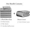 imageCalifornia Design Den 7Piece Twin XL Size Dorm Bedding Bundle  2 Sheet Sets ampamp 1 Duvet Cover  400 Thread Count  100 Cotton Sateen  Light Grey